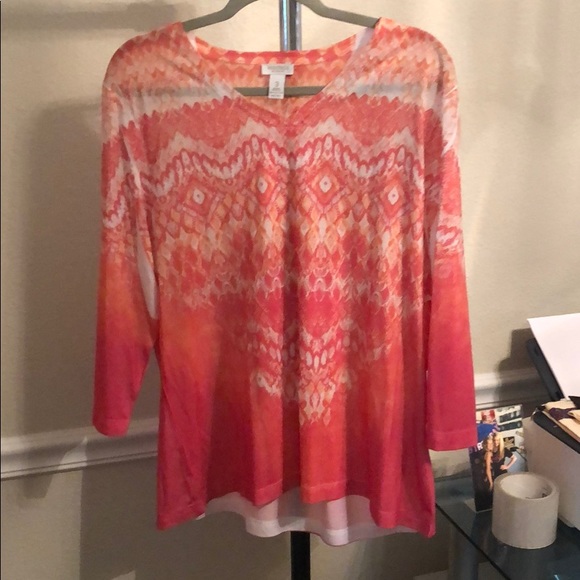 Chico's Tops - 🐆Chico’s weekends orange/pink blouse